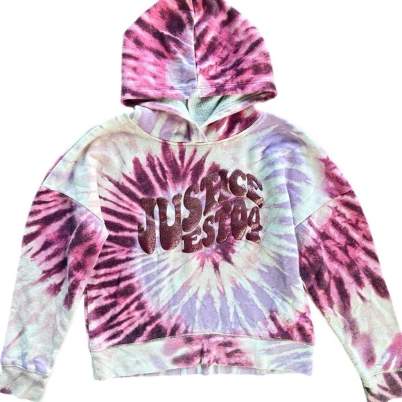 Justice Girls Tie Dye Pullover Hoodies  Bundle 7-8 - Picture 2 of 8